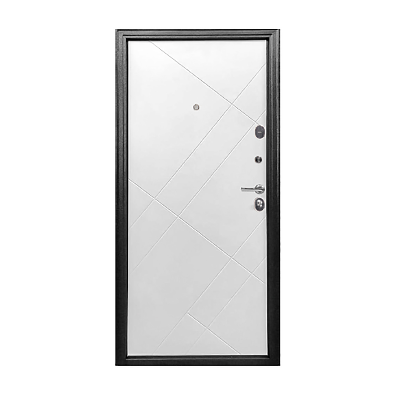 Дверь входная 2050х860х65 мм Форпост, левая, серебристый антик/белый матовый