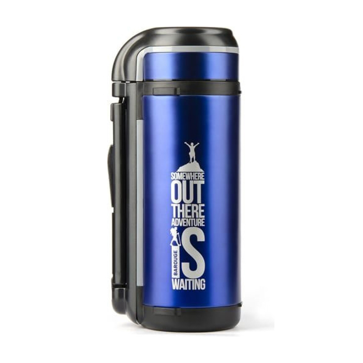 Термос нерж."Barouge" 1,6л "TRAVEL" Узк..горло, складыв. ручка Синий ВТ-421F  *1/15