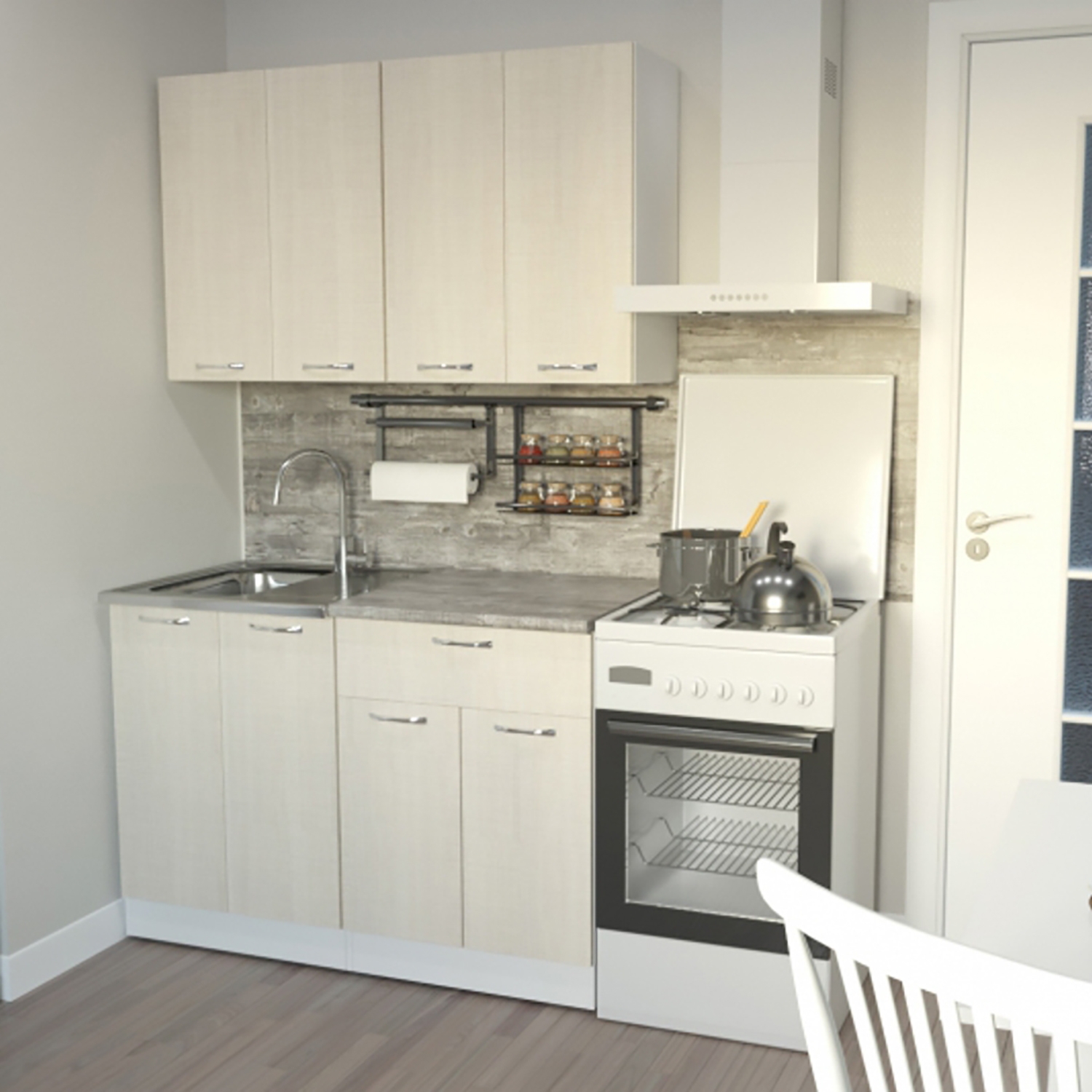 Кухонный гарнитур ГЕРДА Лариса лайт 1 1.2 м, латте / кантри