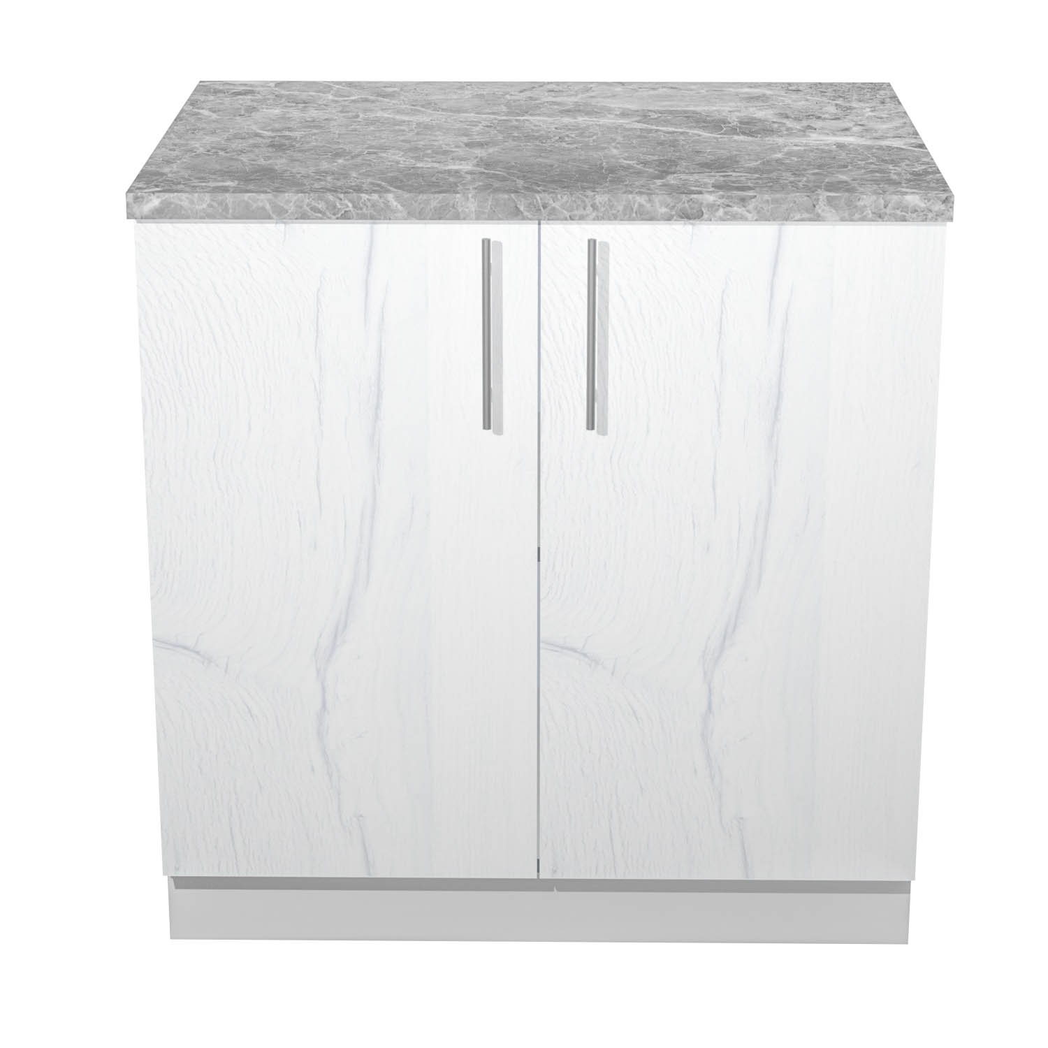 Шкаф напольный 800х850х600 мм BROZEX-WOOD Camellia, с двумя дверцами, серый / юта