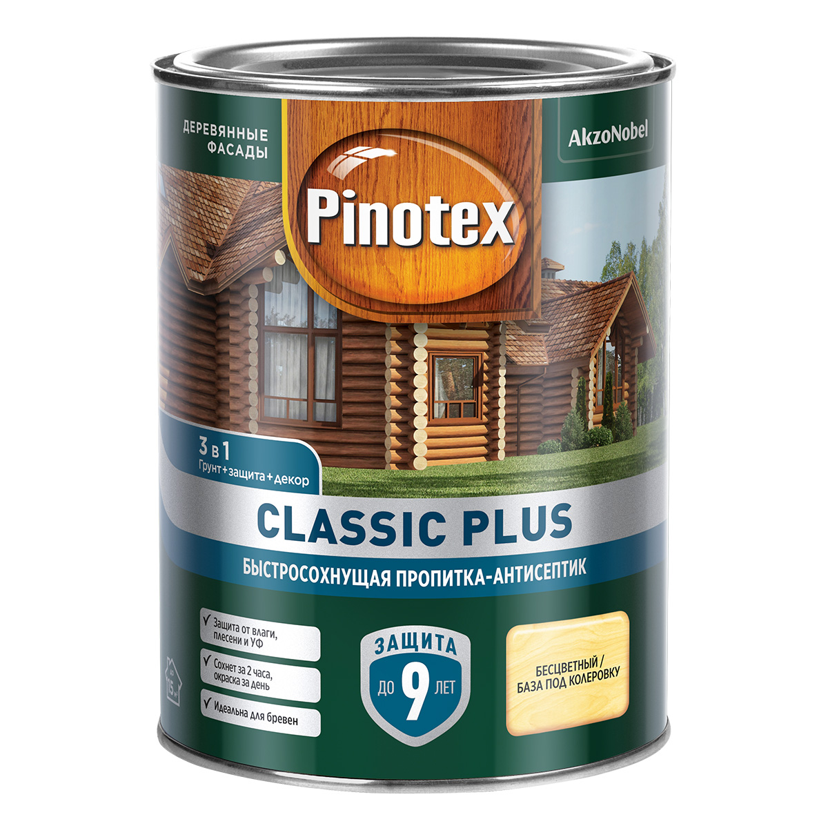 Защитно-декоративное покрытие 0.9 л для древесины PINOTEX Classic Plus 3 в 1, палисандр