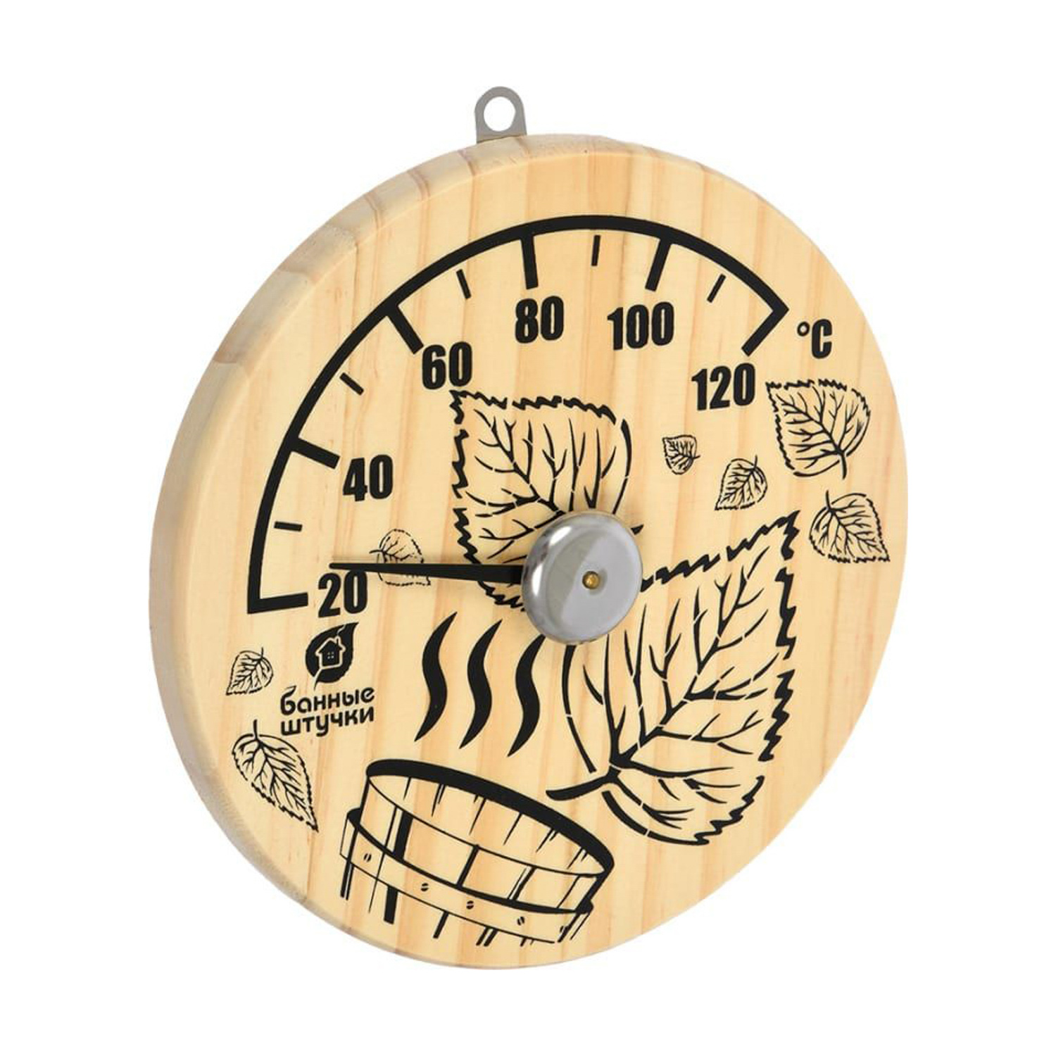 Термометр "Листья" 14*14см для бани и сауны "Банные штучки"*1/10