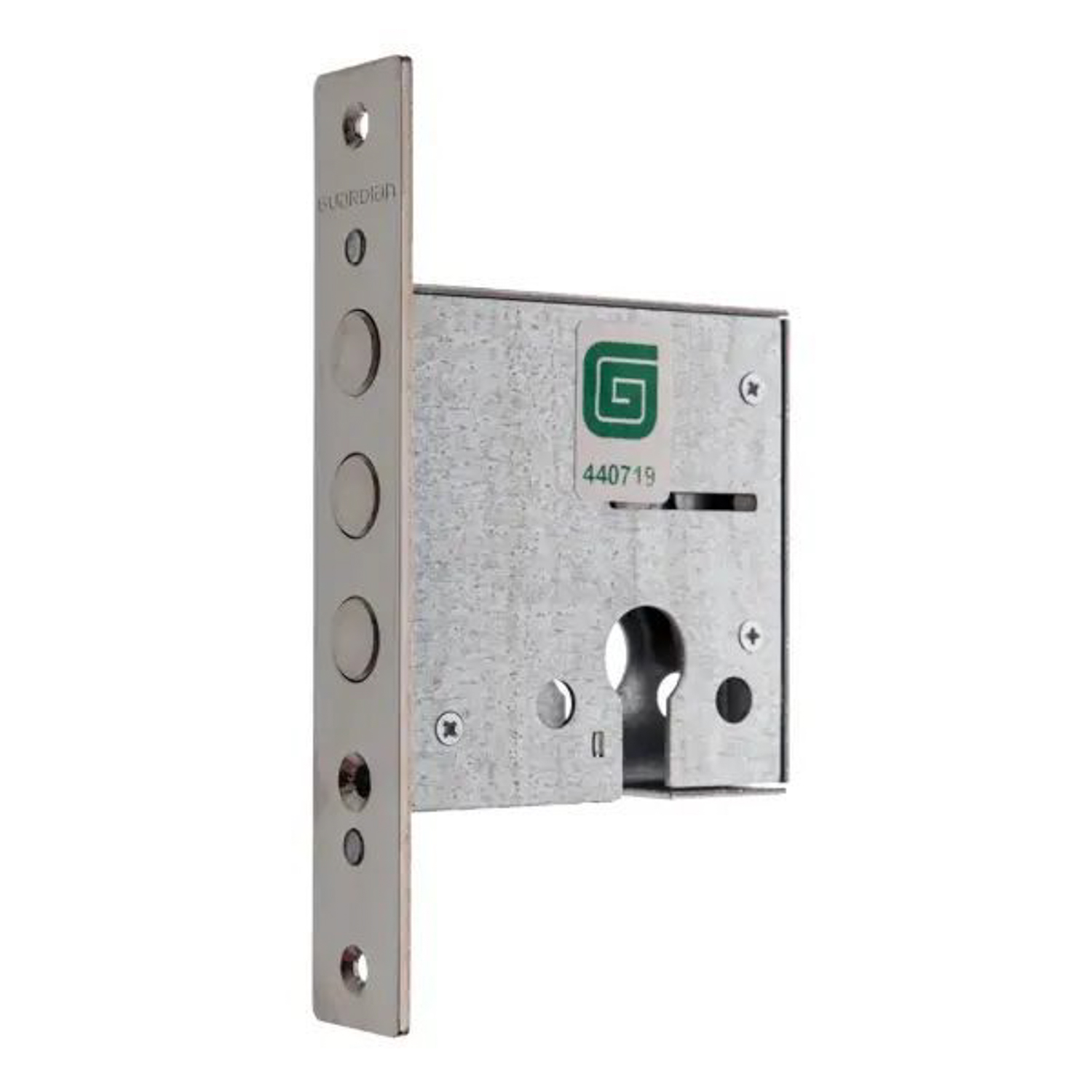 Замок врезной КОРПУС цил.механизм, хром 1201 Гардиан *1/20