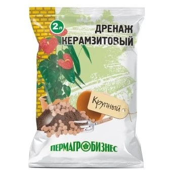 Дренаж керамзитовый крупный 2 л Пермагробизнес, фракция 10-20 мм Дренаж керамзитовый крупный 2 л Пермагробизнес, фракция 10-20 мм