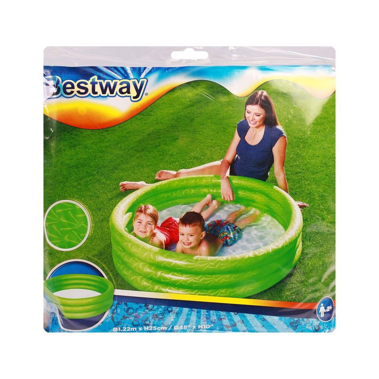 Бассейн надувной детский BESTWAY Сияние, 122x122x25 см, 140 л