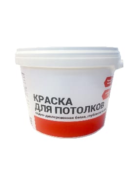 Краска акриловая 2.5 кг для потолков Первая Цена, белая база А, глубокоматовая
