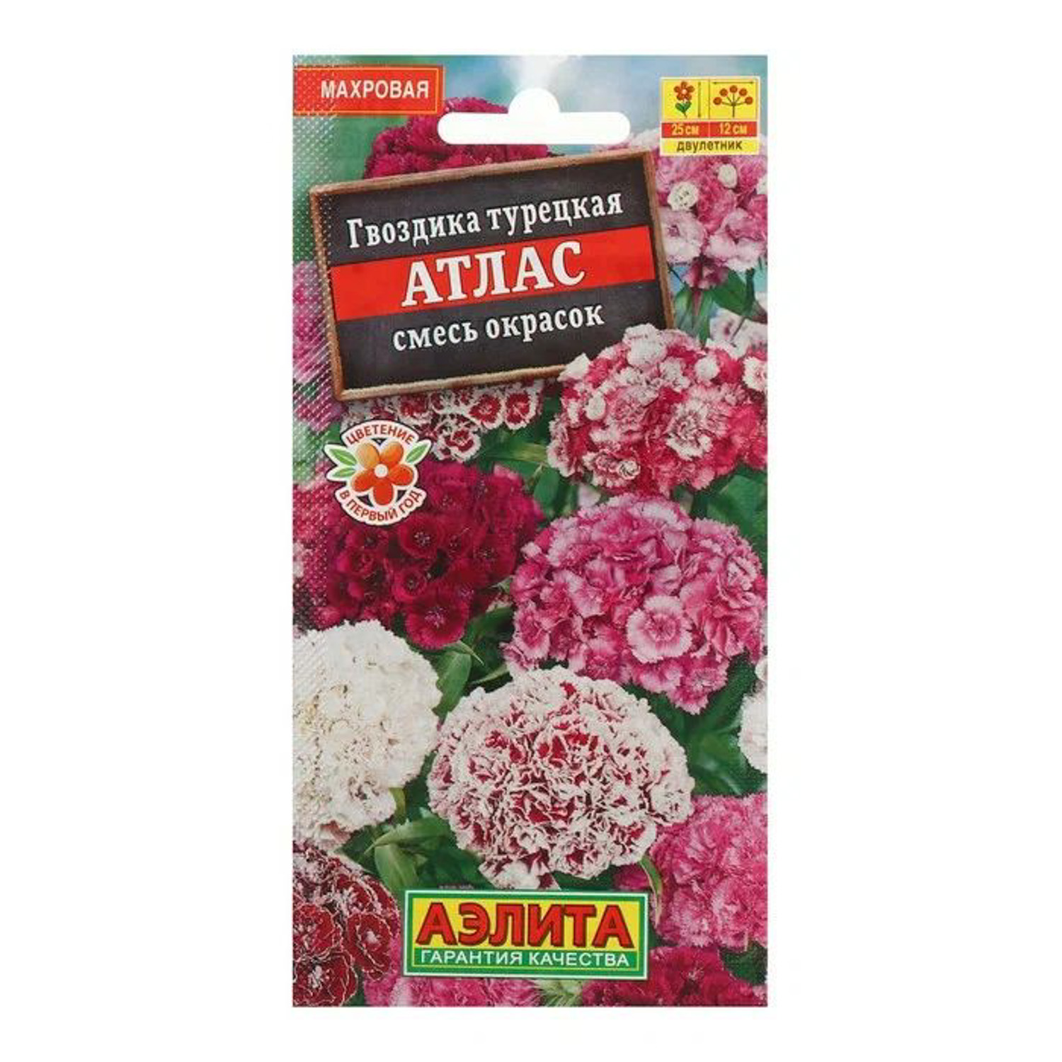 Семена Гвоздика Атлас турецкая махровая смесь сортов 0,1гр Аэлита *10/200 Семена Гвоздика Атлас турецкая махровая смесь сортов 0,1гр Аэлита *10/200