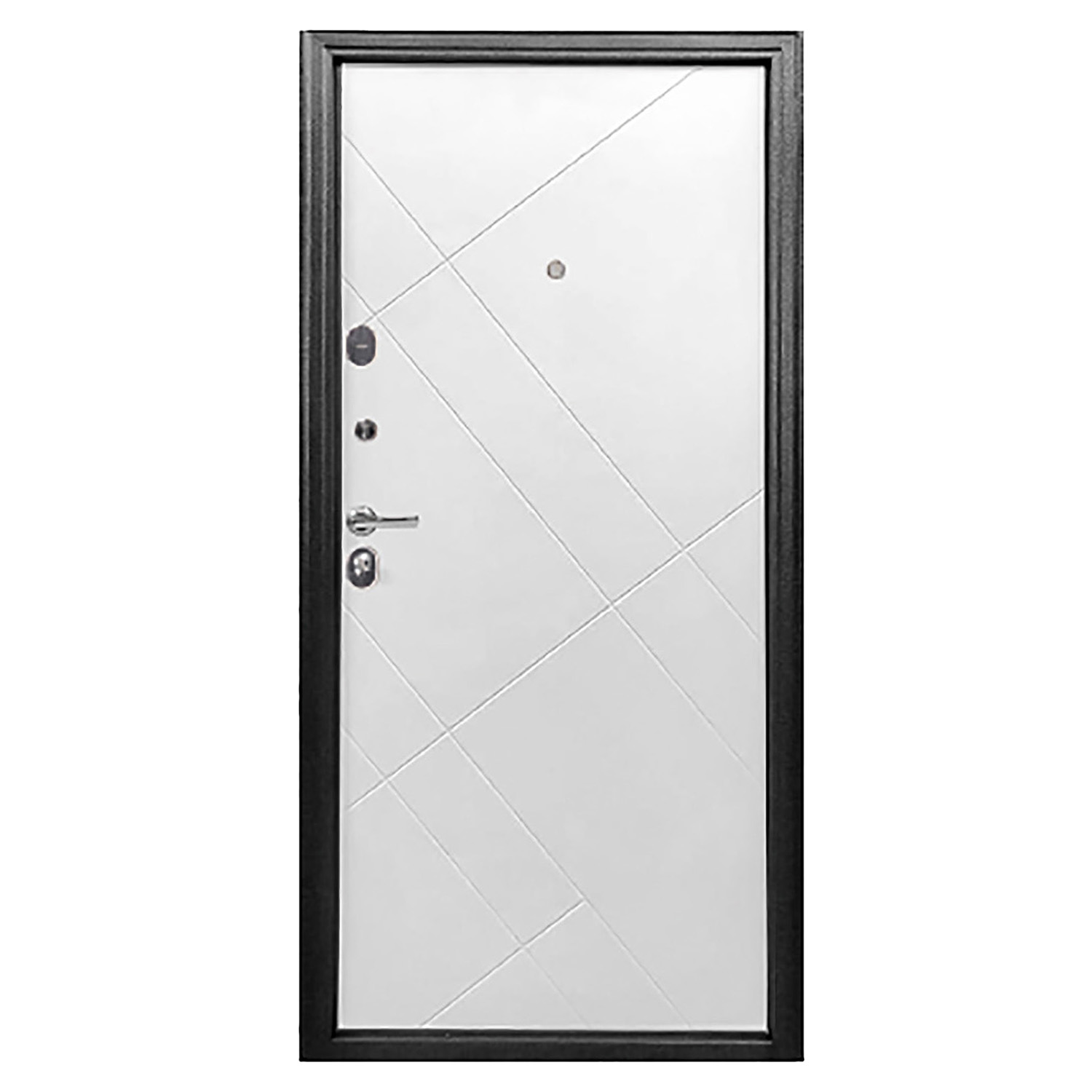 Дверь входная 2050х960х65 мм Форпост, левая, серебристый антик/белый матовый