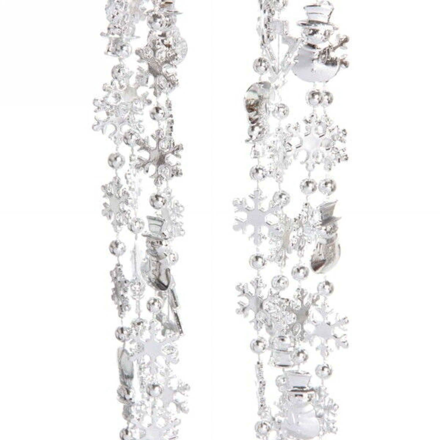 Бусы на елку Серпантин «Новый год», 200 см, серебро
