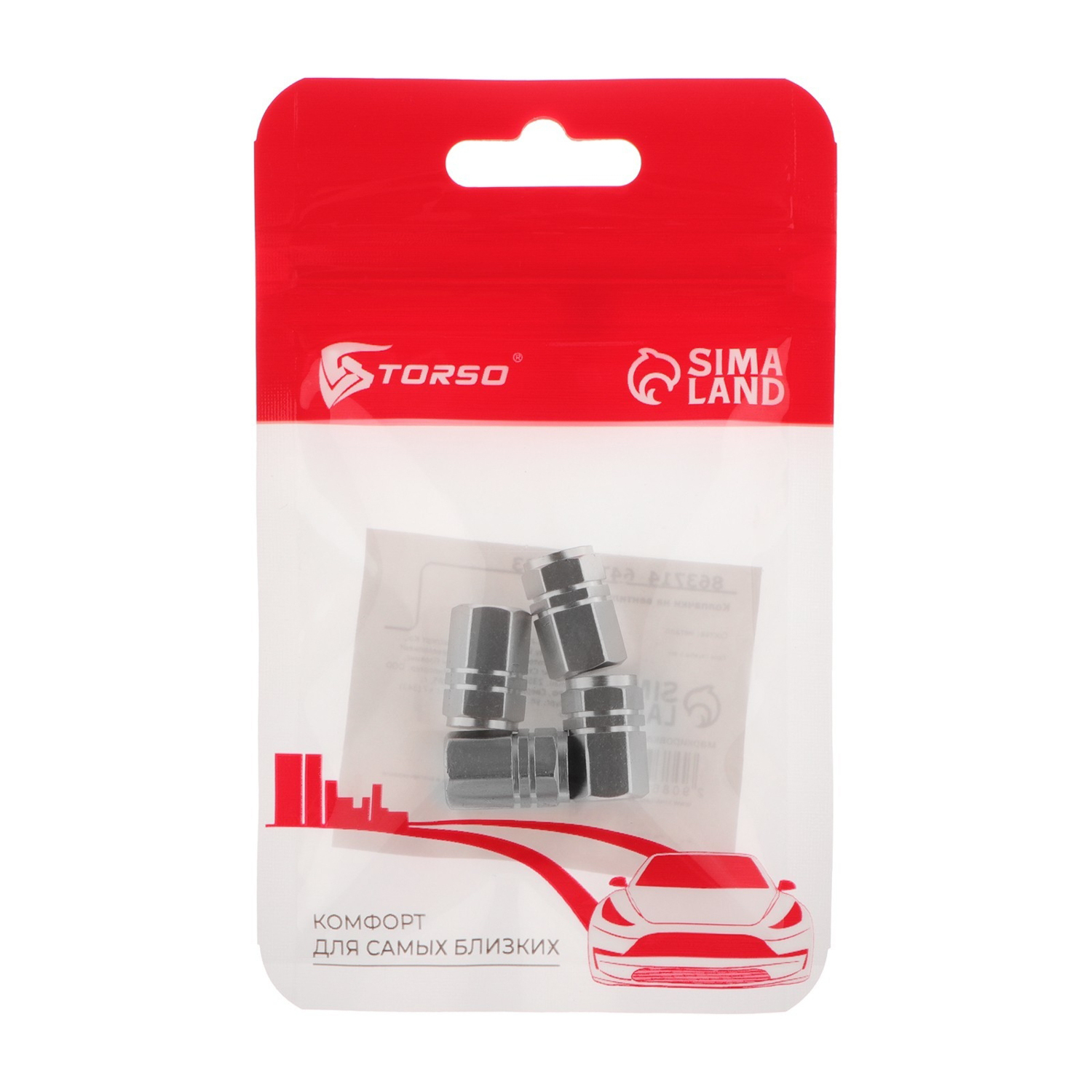 Колпачок на вентиль Torso, хром, набор 4 шт 863714