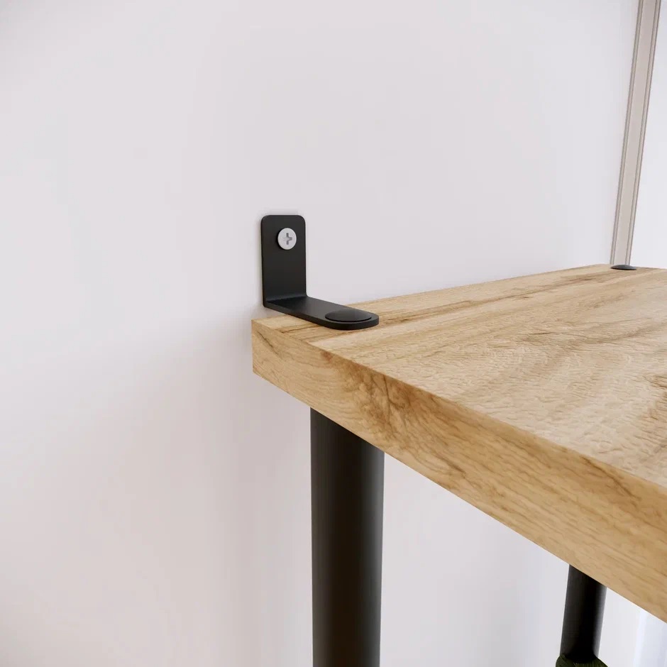 Этажерка для цвет.кашпо металл.стойки/дер.полки "Шафран17Л" 8-и м., в.1,5м Черн.ПДЦШ17Л Ч "ЗМИ" *1