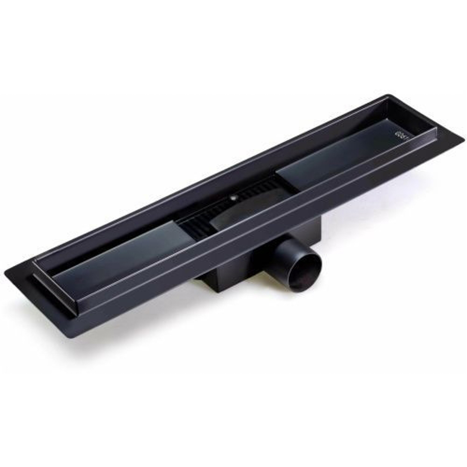 Желоб 500х70 мм, гориз. выпуск, сухой затвор TIM BAD465002BK черный мат. (1/4)	*1