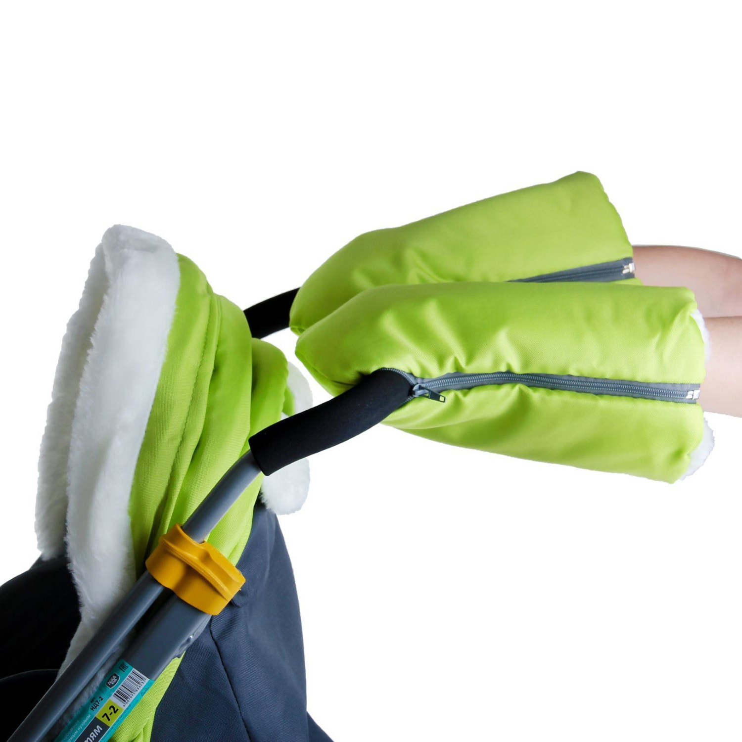 Санки-коляска детские "Ника Детям 7-2" лимонный рис."жираф" плоск.полозья/колеса НД7-2  *1