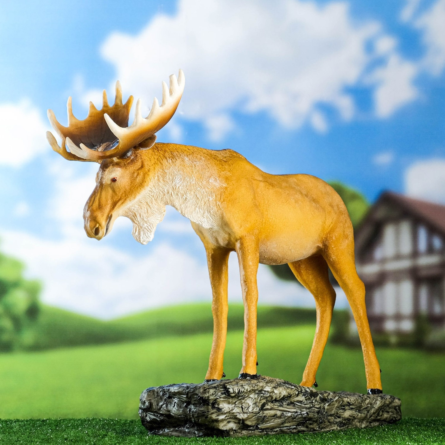 Садовая фигура "Лось на камне" 49х52х30см 7426200