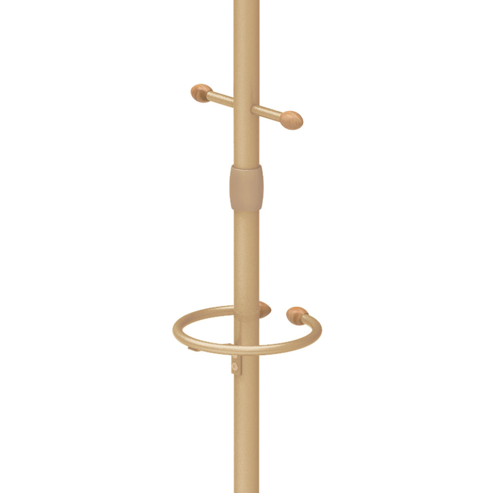 Вешалка напольная "Стойка" с кругл.осн., 5кр. с дерев.након.,выс.1,95м Золотой ВКО1/З ("Ника") *1