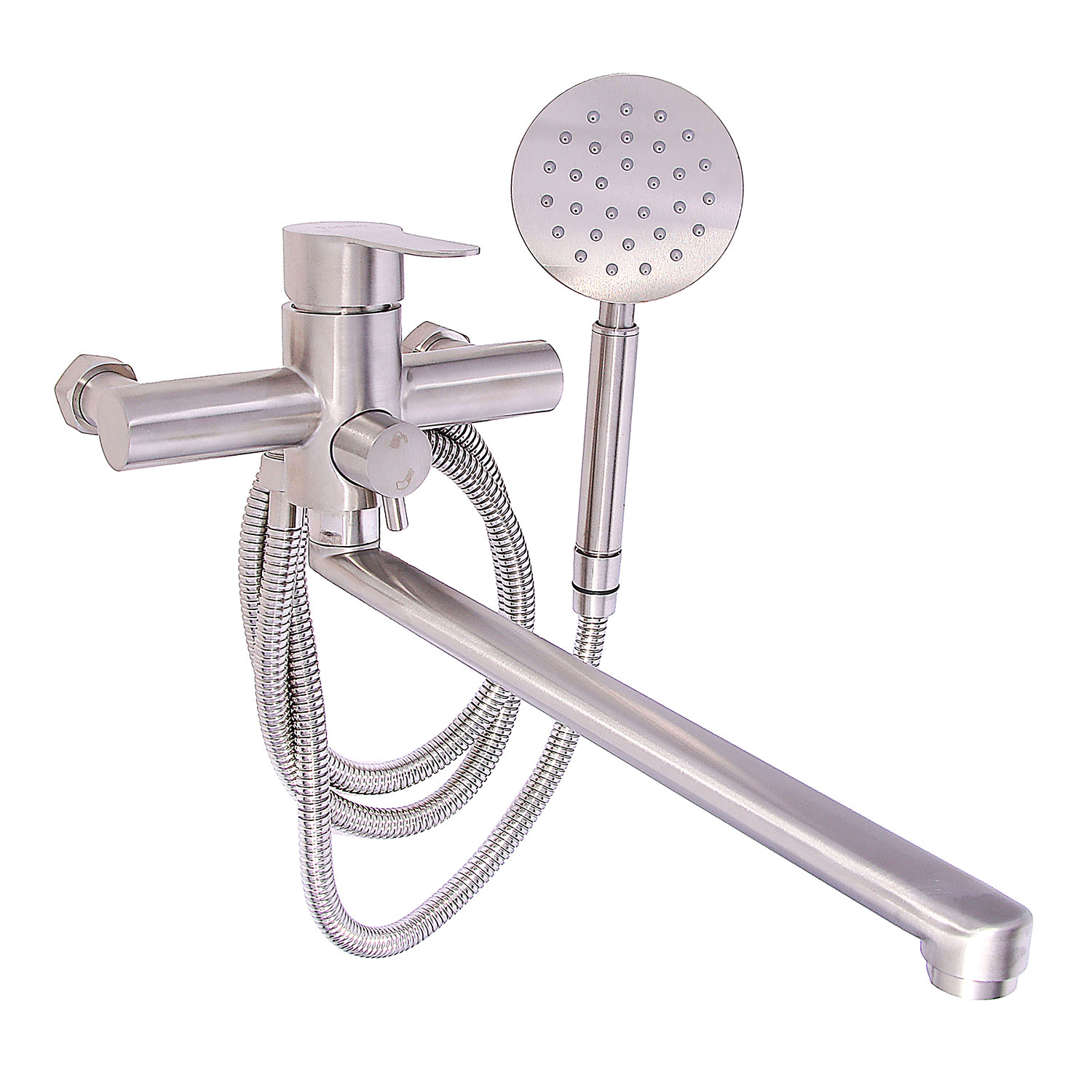 Смеситель универсальный "Potato" плоский излив с переключ. душа, нерж. сталь P22303S  *1/10 Смеситель универсальный "Potato" плоский излив с переключ. душа, нерж. сталь P22303S  *1/10