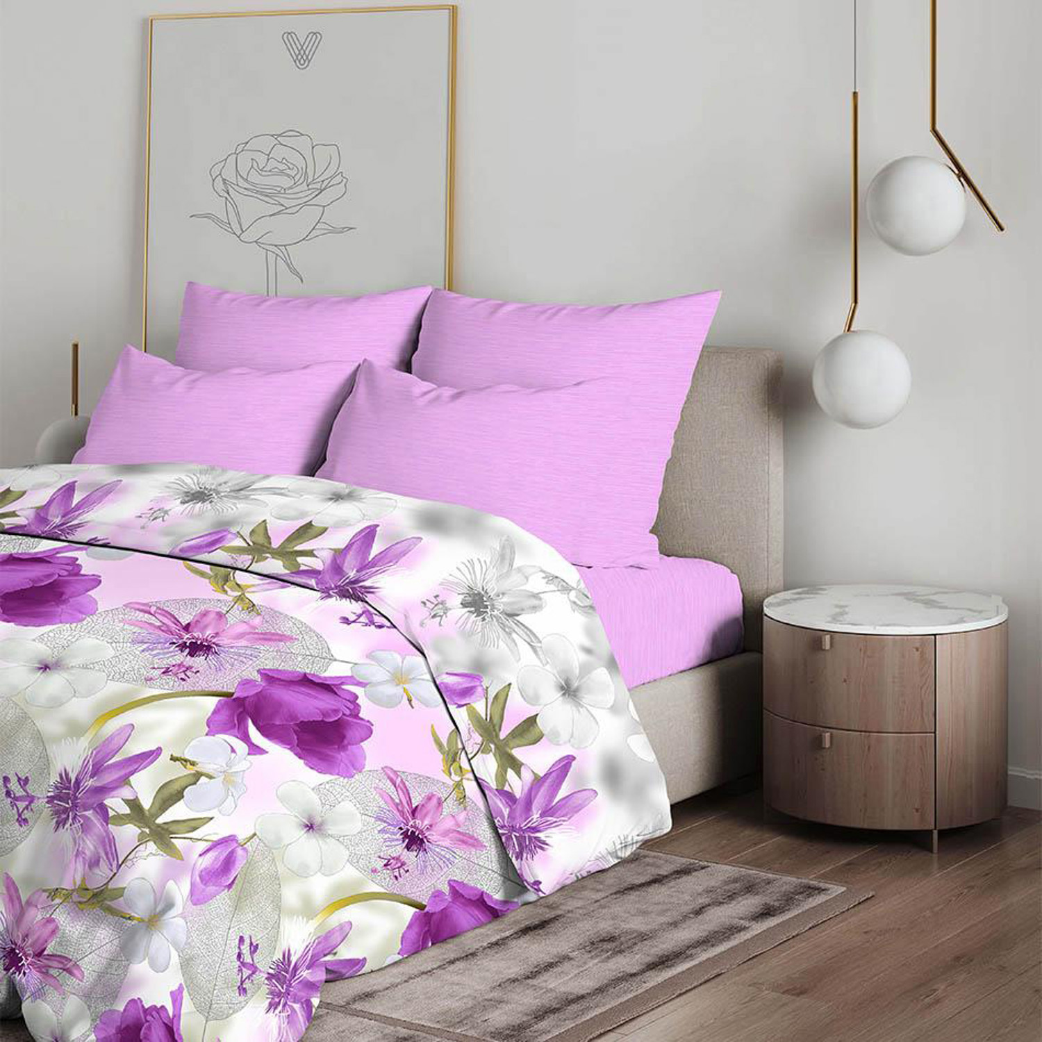 Постельное белье 1,5сп бязь Василиса 7445/1 Лиловая дымка нав70*70,пр150*214 *1/6 Постельное белье 1,5сп бязь Василиса 7445/1 Лиловая дымка нав70*70,пр150*214 *1/6