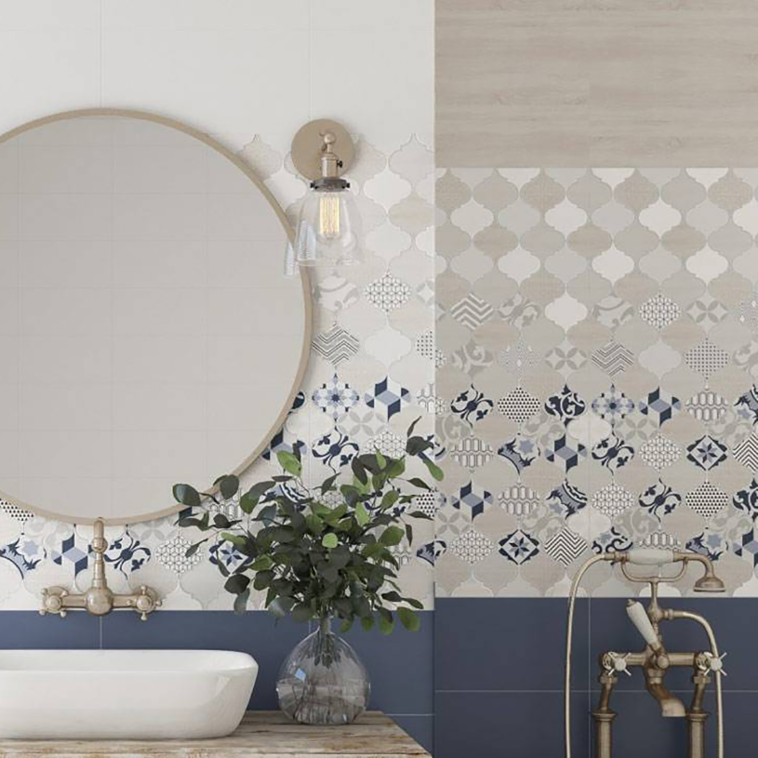 Декор Мореска 1 синий 200*400 1641-8629-1001 Ласселсбергер *1/8