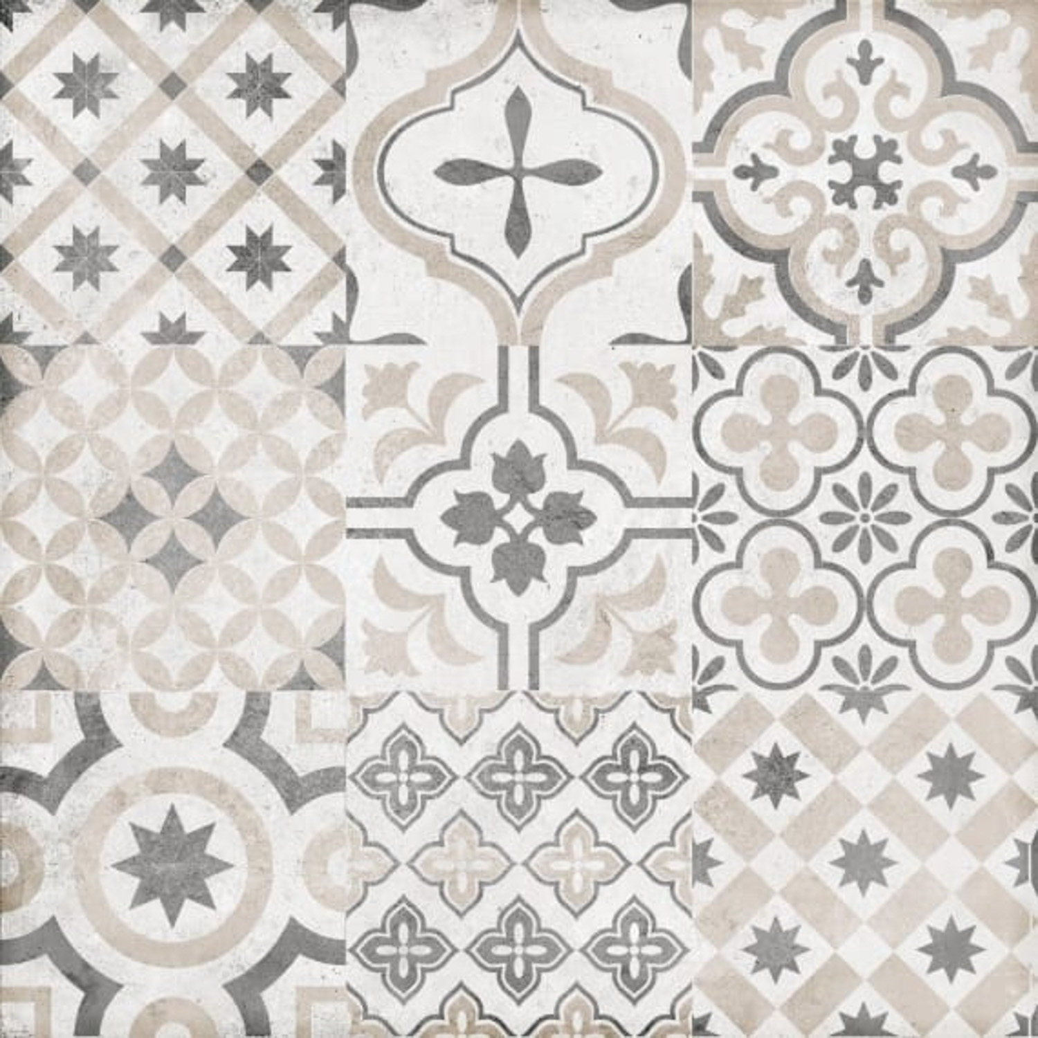 Керамогранит 1.62 м² LB Ceramics Цемент Стайл, 450х450х8 мм, светло-серый, орнамент