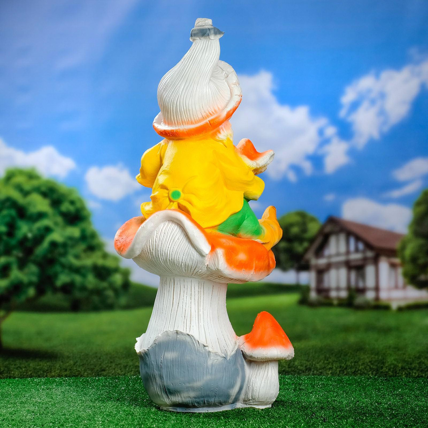 Садовая фигура "Гном мухомор на грибе", 71х33см  4095061