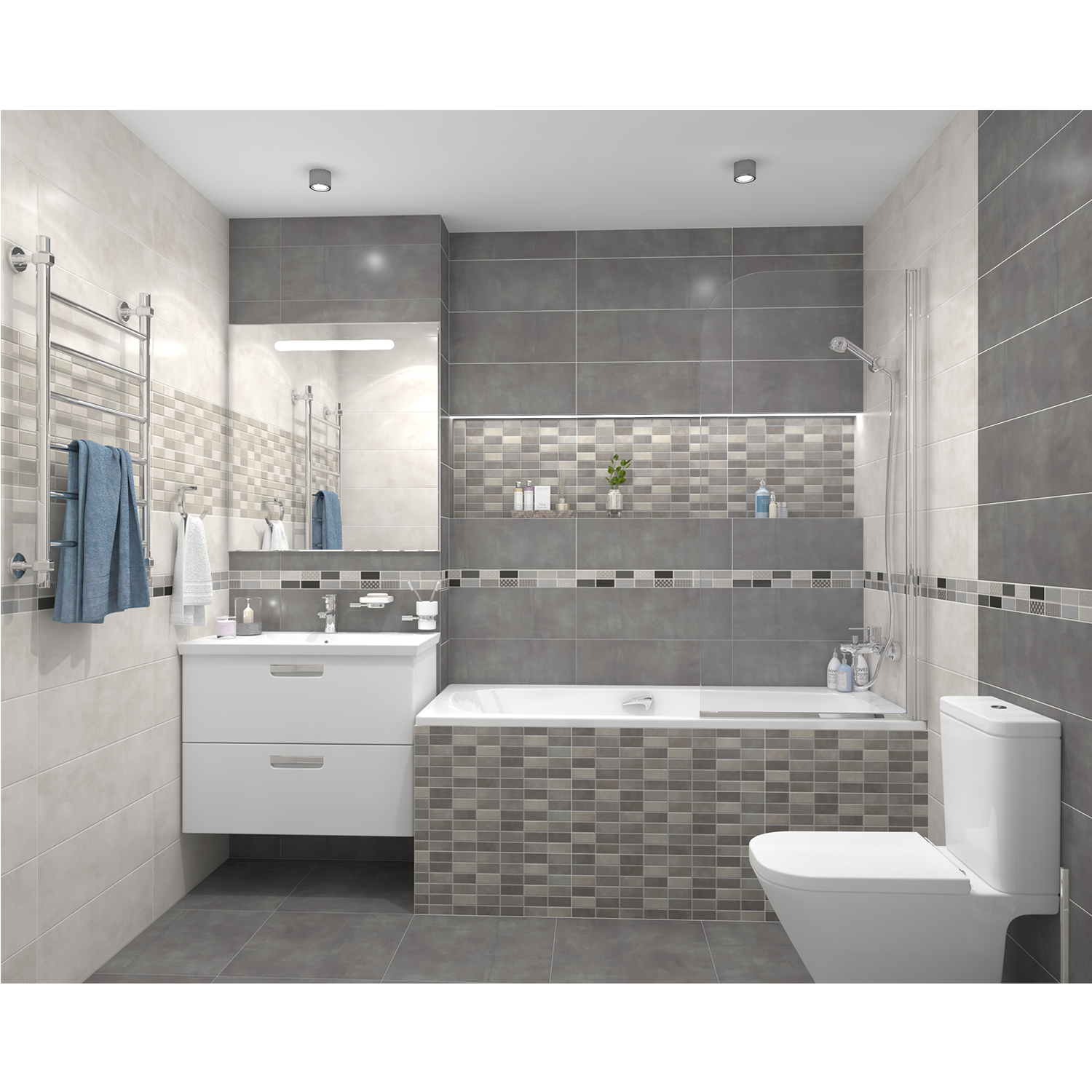 Плитка 60х20 см настенная 0.84 м² Lasselsberger Ceramics Фиори Гриджо, темно-серый