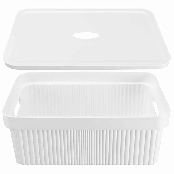 Контейнер для хранения пластм. "Velvet" 13л 140x270x380м Белый арт.434249616 ("Бытпласт")*1/6