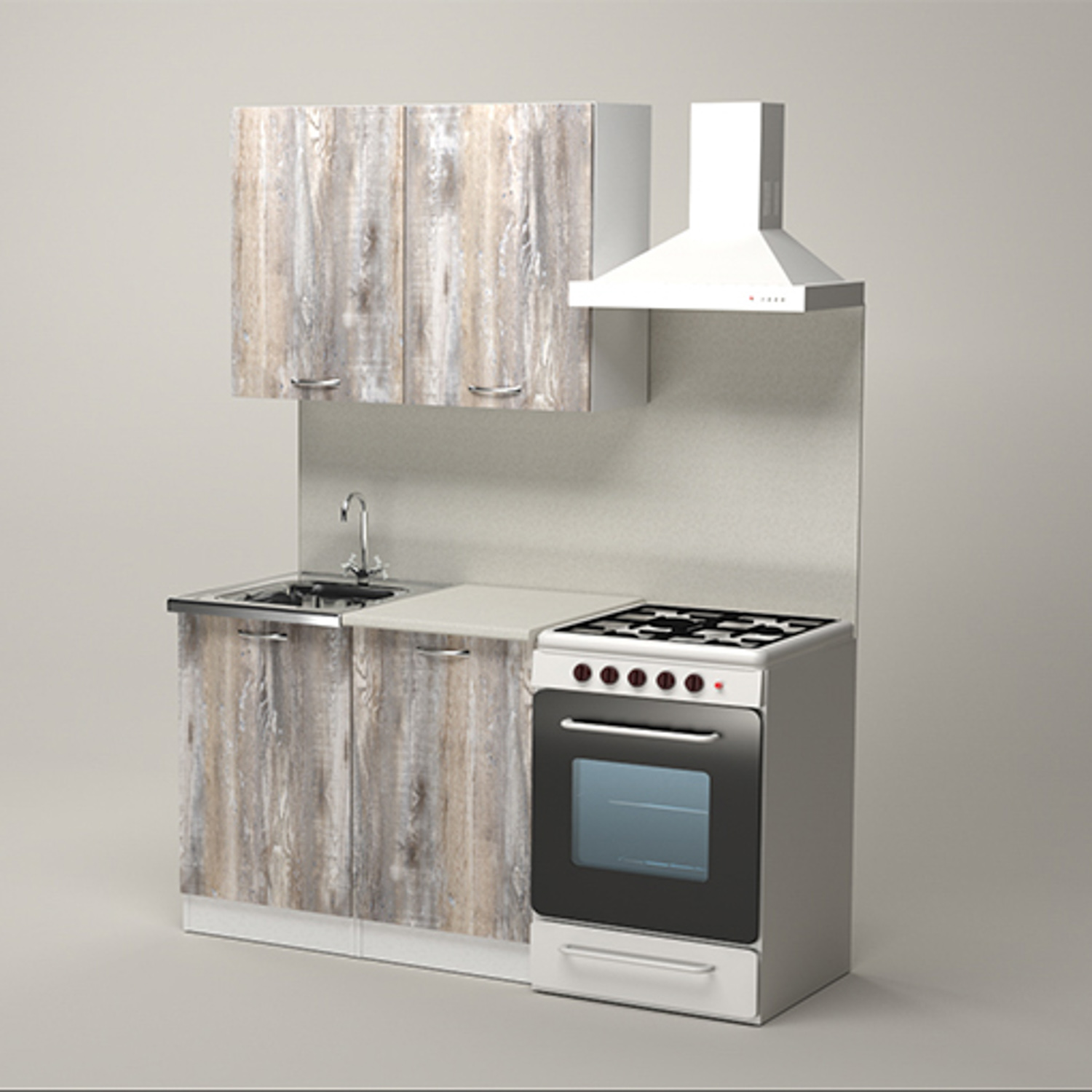 Кухонный гарнитур ГЕРДА Арина мини 1 м, пайн экзотик / берилл бежевый