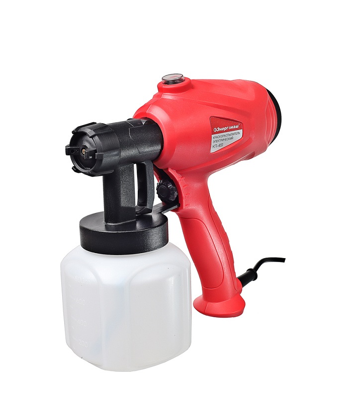 Краскопульт электрич. 400Вт 600мл/м вязк.кр 50DIN/сек сопло2,0мм бак0,8л КП-451 Энергомаш *1/8 Краскопульт электрич. 400Вт 600мл/м вязк.кр 50DIN/сек сопло2,0мм бак0,8л КП-451 Энергомаш *1/8