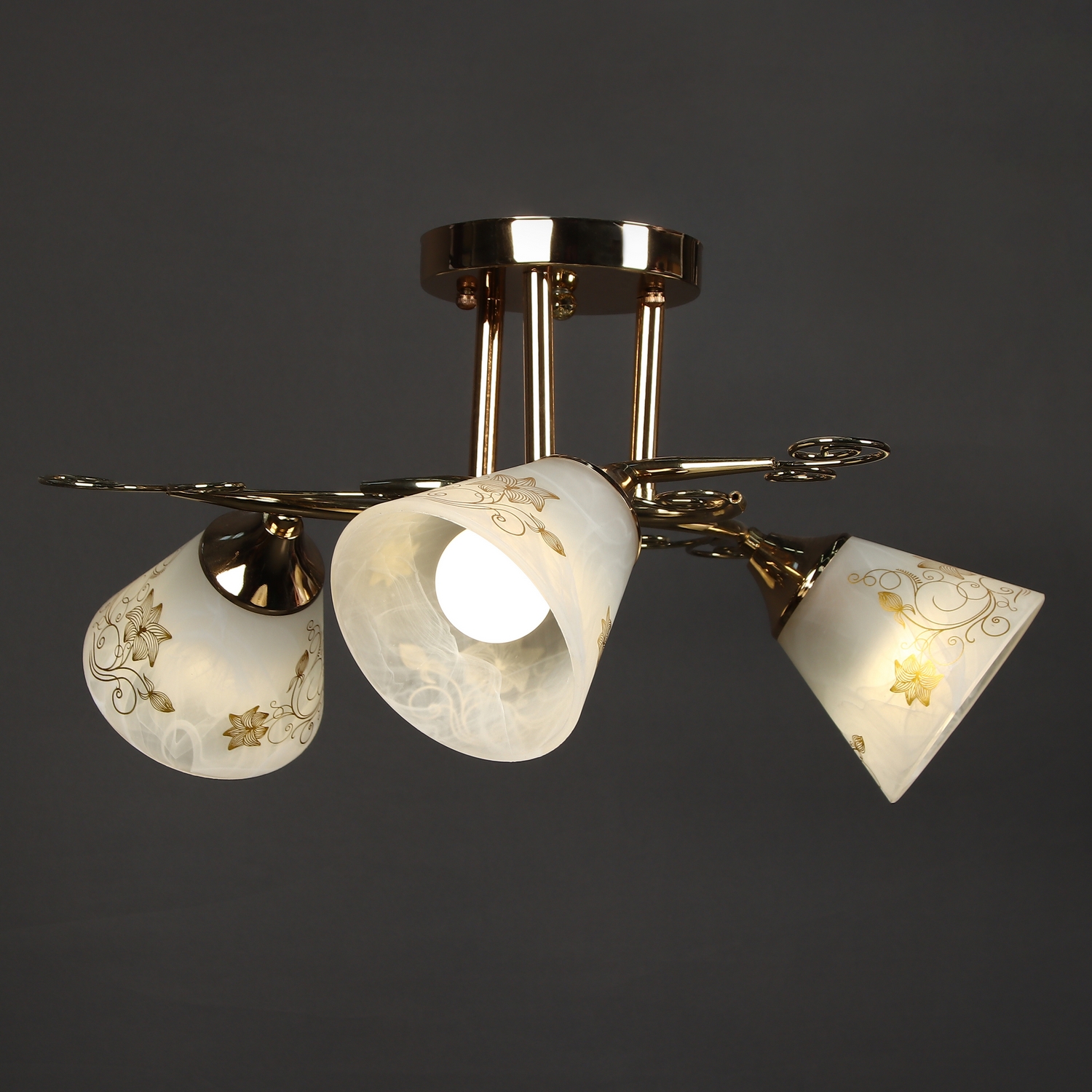 Люстра VERNER LIGHTING А1277/3, Е14, 3 лампы, 40 Вт, цвет золото