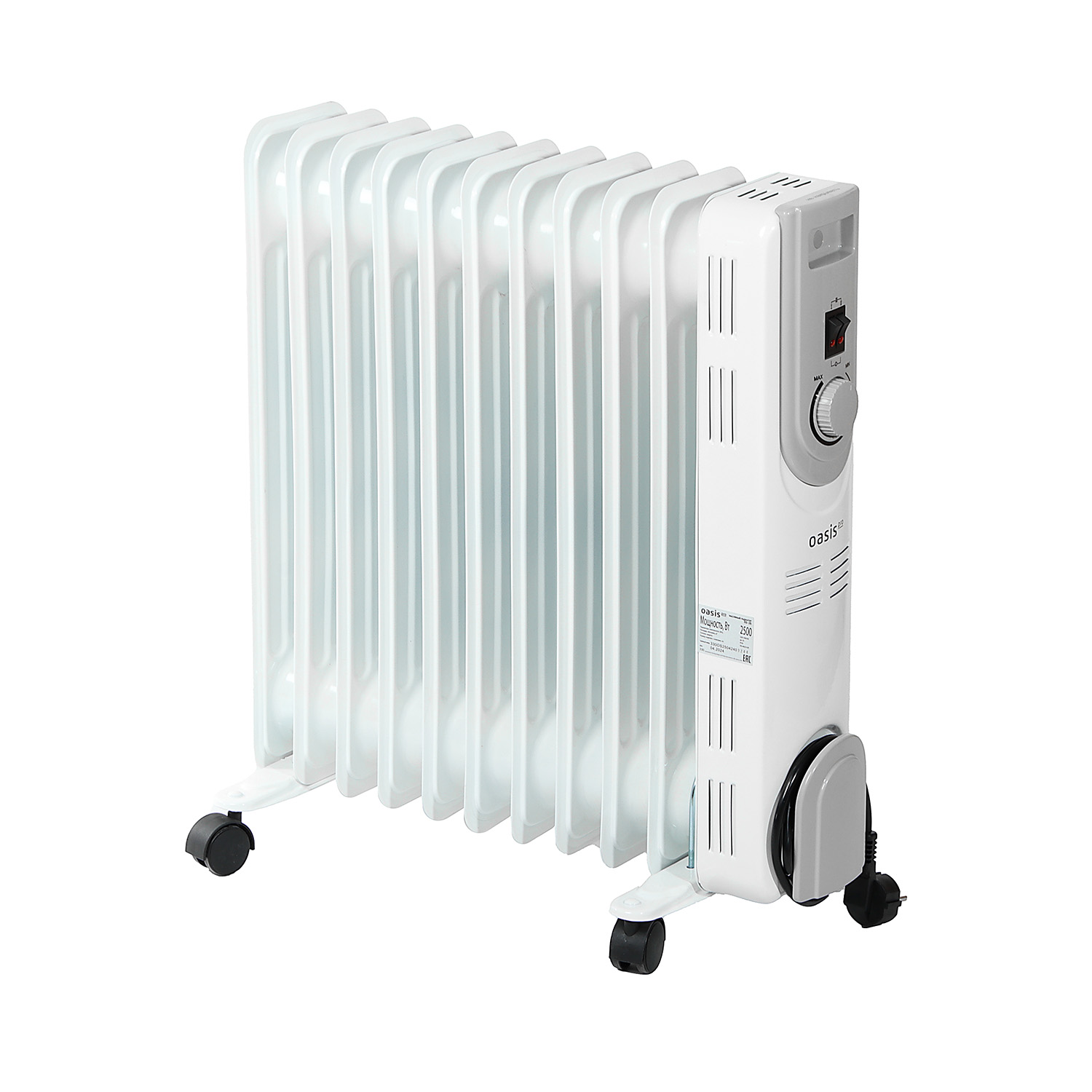 Радиатор масляный 11 секций 2500Вт Оазис US-25 до 25 кв.м *1 Радиатор масляный 11 секций 2500Вт Оазис US-25 до 25 кв.м *1