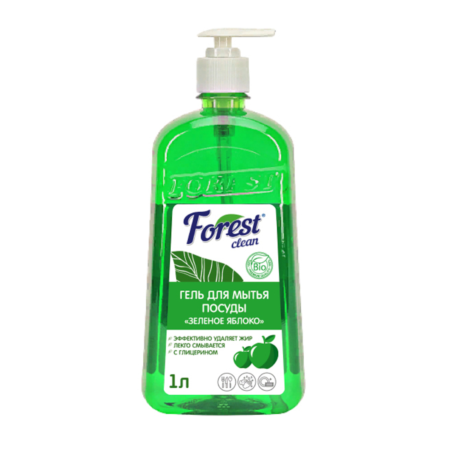 Гель для мытья посуды "Зеленое яблоко" Forest clean 1 л. (12) Арт. 870 Гель для мытья посуды "Зеленое яблоко" Forest clean 1 л. (12) Арт. 870