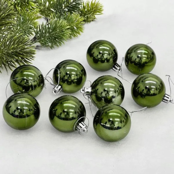 Новогодние шары 5 см (набор 24 шт) "Глянец", изумруд Новогодние шары 5 см (набор 24 шт) "Глянец", изумруд
