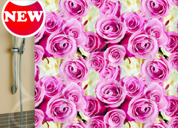 Штора для ванной "V-line" п/эстер 180*180см "Розы" арт.1583-1 *1/20