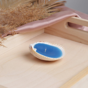 Свеча-ракушка "Time to dream", синяя, 9 х 6 х 2,5 см