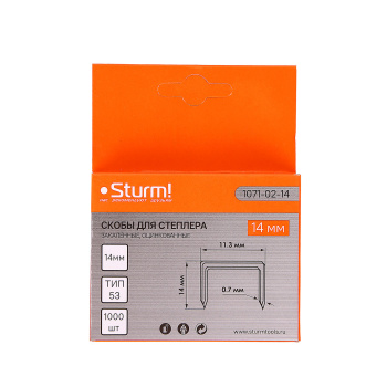 Скоба д/степлера STURM (арт.1071-02-14) тип 53 * 1/20/200 Скоба д/степлера STURM (арт.1071-02-14) тип 53 * 1/20/200