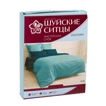 Постельное белье 2сп поплин Мастерская снов 10180 небесный, наволочки 70*70см - 2шт *1/9