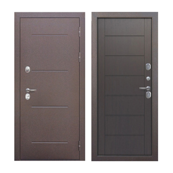 Дверь входная 2050х860х110 мм Ferroni Isoterma, правая, медный антик/темный кипарис