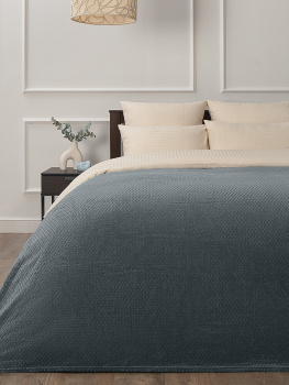 Плед 200*220см фланель жаккард  r-ромбики серый TF FNJL DKGY3 042/2022 Absolute *1