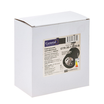 Светильник трековый GENERAL 30Вт 4К 2400Лм черный 1фаза 220В GTR-30-1-IP20-B 580025 *1/16 Светильник трековый GENERAL 30Вт 4К 2400Лм черный 1фаза 220В GTR-30-1-IP20-B 580025 *1/16