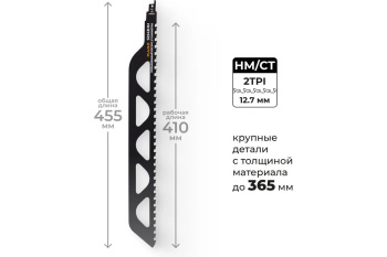 Полотно д/сабельной пилы ГАЗОБЕТОН 2шт 455/12,7мм S2243HM арт.552100 RAGE VIRA *1/10
