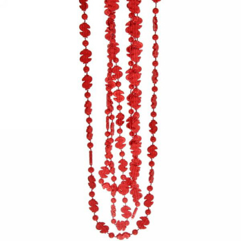 Бусы на ёлку 1,5м "Доллар" красный 1,2см