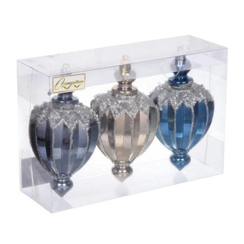 Набор украшений SHINE "Highlights" 12х7 см (3 шт.), night blue/champagne silver/grey Набор украшений SHINE "Highlights" 12х7 см (3 шт.), night blue/champagne silver/grey