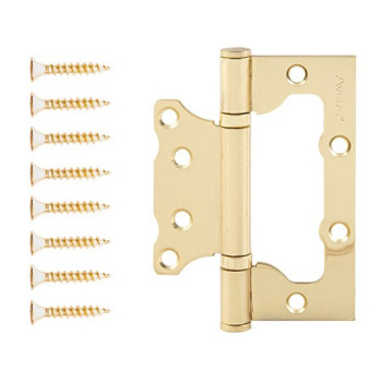 Петля без врезки 100*75*2,5мм ЗОЛОТО матовое GM AVERS *1/20/100