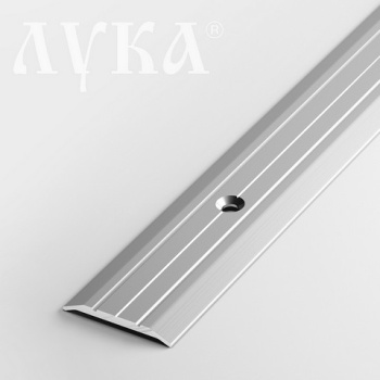 Порог-стык одноуровневый 25х1800 мм Лука ПС 01, серебро люкс