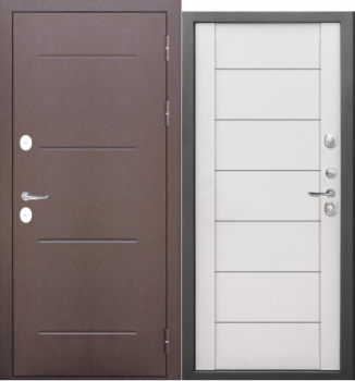 Дверь входная 860х2050х110 мм Ferroni Isoterma, левая, медный антик/астана милки