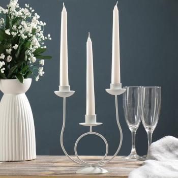 Подсвечник "Трио" белый