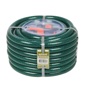 Шланг поливочный 20 м Авангард "Военный", ПВХ, 3/4", армированный, с фитингами, зеленый