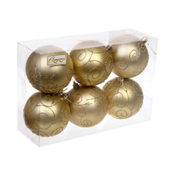 Набор шаров 8 см "Magic wish" (набор 6 шт), Золото Набор шаров 8 см "Magic wish" (набор 6 шт), Золото