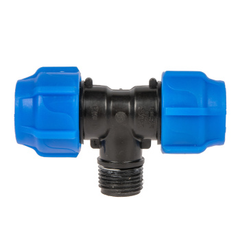 Тройник ПНД компрессия Ø 20х1/2"х20 наруж. резьба *1/60