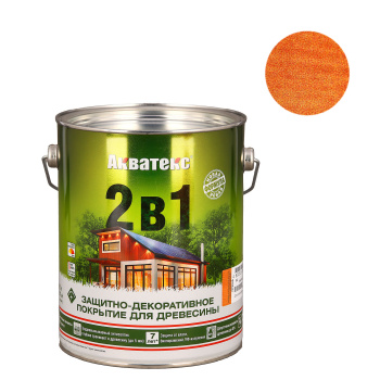 Защитно-декоративное покрытие 2.7 л для древесины АКВАТЕКС 2 в 1, алкидное, груша